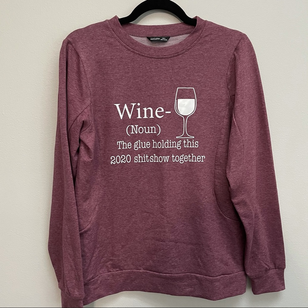 Lilicloth wine long sleeve T-shirt 2020 size medium